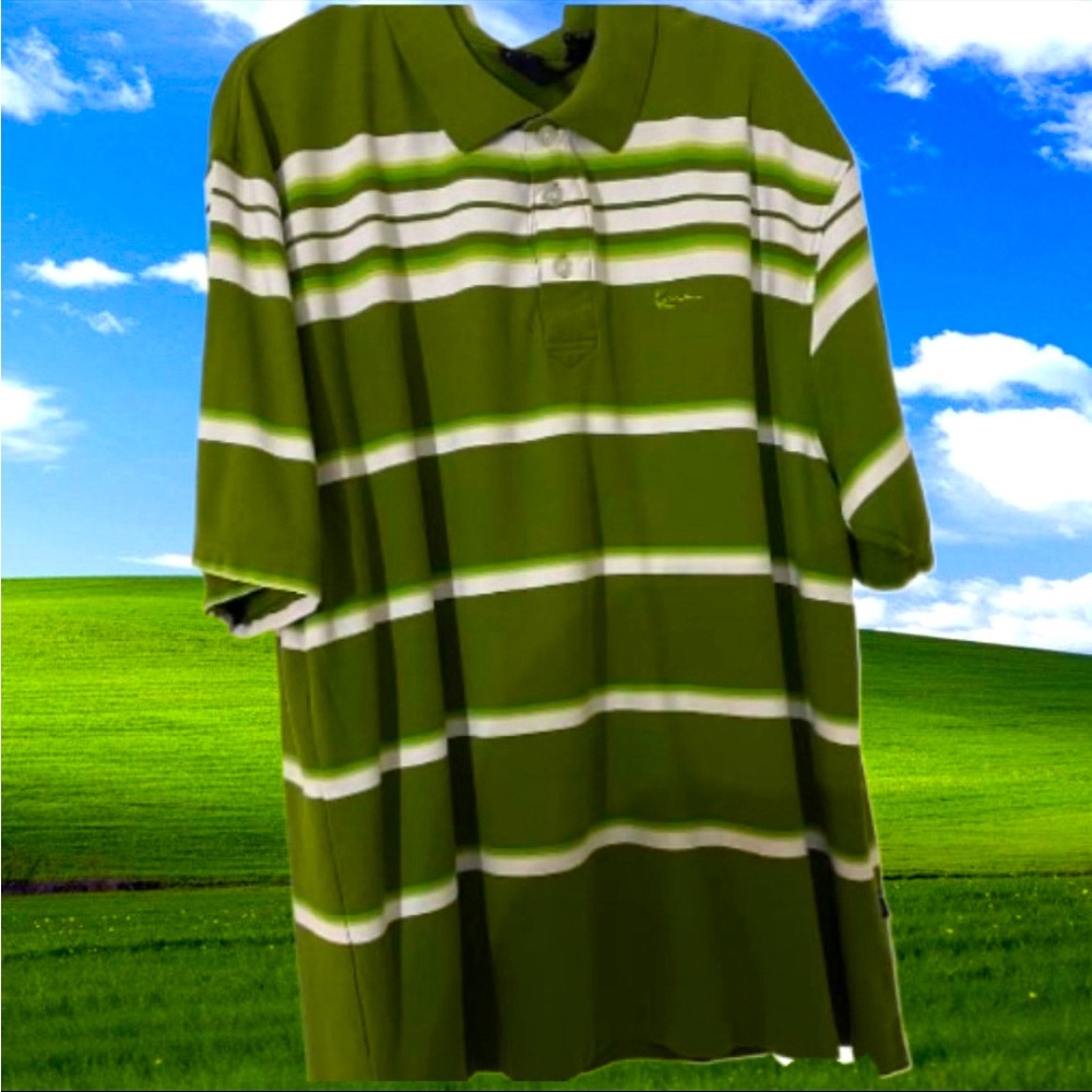 Kani Gold 3x Green Striped Polo Shirt